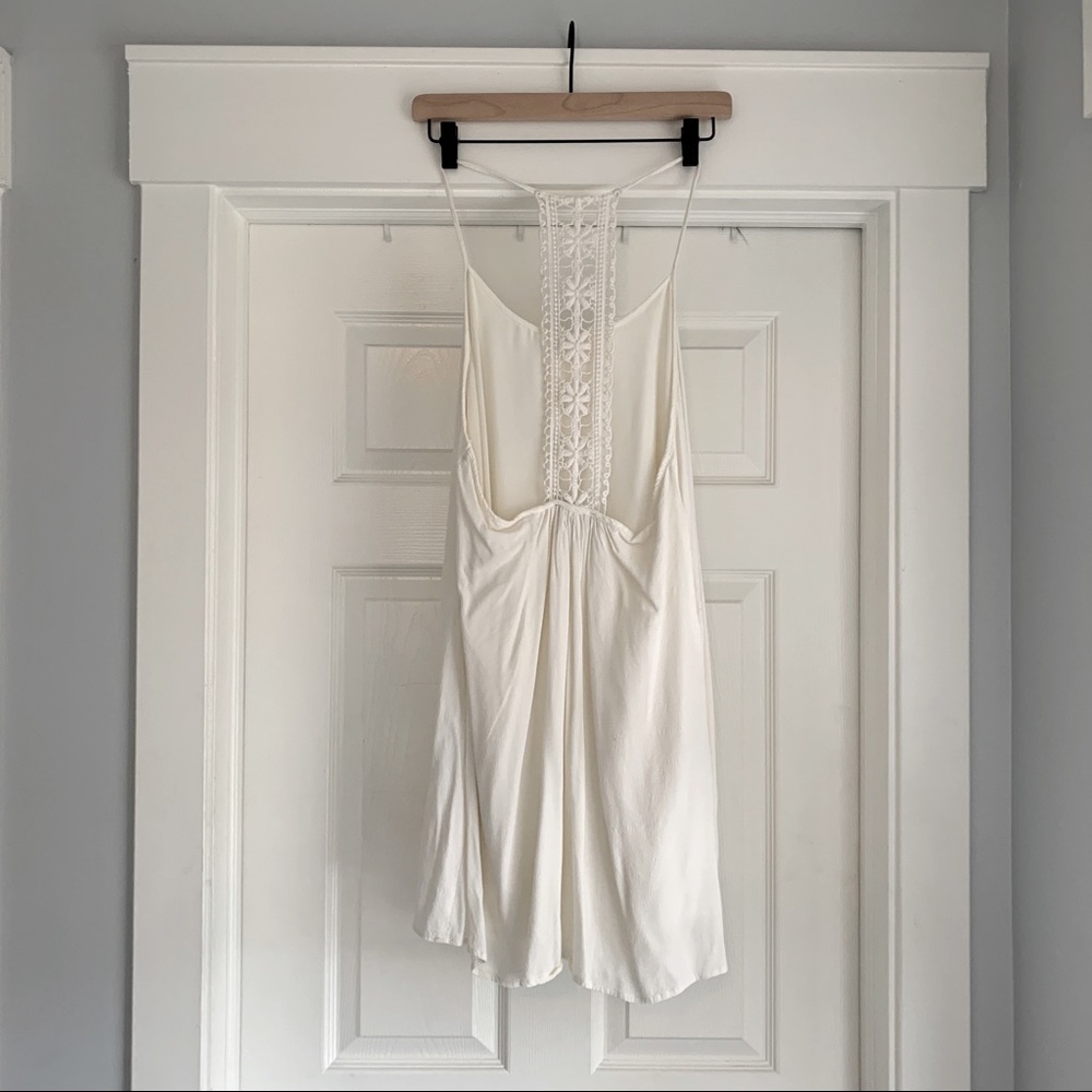 White Lace Dress Open Back